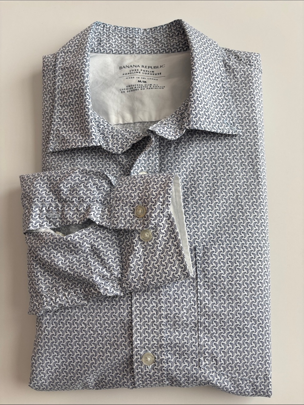 Banana Republic Men’s  Printed Button Down Shirt, M